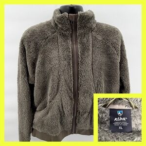 NEW KÜHL Avina Flight Jacket Women's XL Breen Olive High Pile Fleece NWT